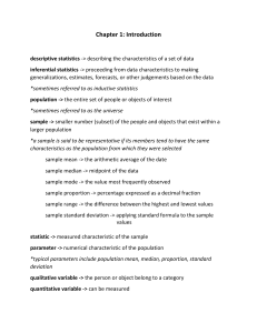 Chapter 1: Introduction to Statistics