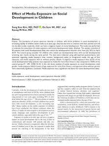 Effect of Media Exposure on Children's Social Development