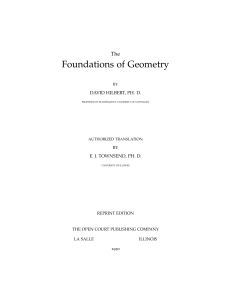 The Foundations of Geometry by David Hilbert