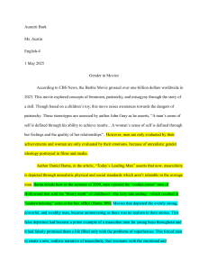 Gender in Movies: Analyzing Stereotypes in Film