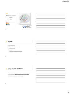 Marketing Experiments: Lesson 7 - Drexel University