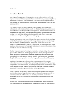 How to Learn Effectively: Strategies for Better Learning