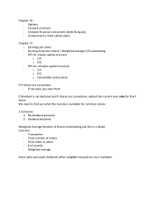 Financial Accounting: Earnings Per Share & Capital Structure