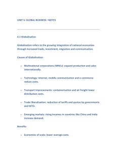 Unit 4 Global Business Notes