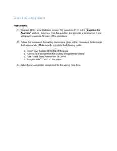 Week 4 Class Assignment Instructions