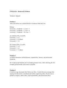 ENGR 4210 Homework Problems: University Evaluation & Ethics
