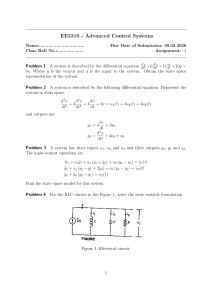 EE3310 Advanced Control Systems Assignment