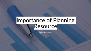Importance of Planning Resource: Management Training