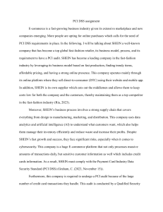 PCI DSS Assignment: SHEIN's Compliance