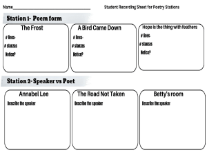 Poetry Stations Student Recording Sheet