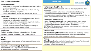 Periodic Motion Lesson Plan: Physics for High School