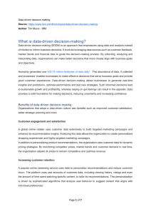 Data-Driven Decision Making: A Guide to Using Data for Better Business Outcomes