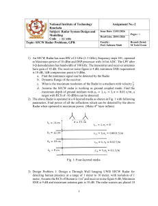 SFCW Radar & GPR Assignment: Radar Design Problems