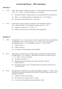 HSC Growth and Decay Math Questions