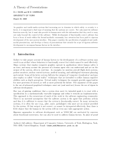 A Theory of Presentations: Formal Methods for User Interfaces