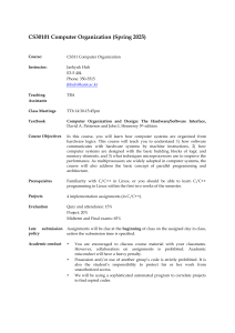 CS311 Computer Organization Syllabus Spring 2025