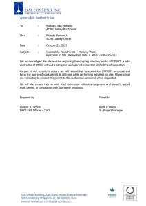 DMCI Response to Incomplete Work Permit for Masonry Works