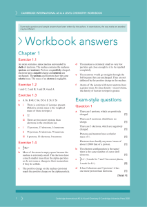 Cambridge AS & A Level Chemistry Workbook Answers