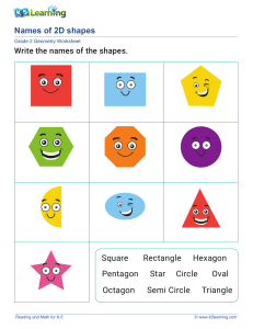 Names of 2D Shapes - Grade 2 Geometry Worksheet