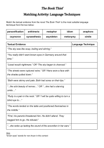 The Book Thief Language Techniques Matching Activity