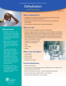 Dehydration Care Provider Bulletin: Signs, Prevention, & Risks