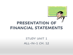 Presentation of Financial Statements Study Unit 1