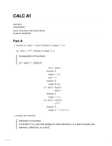 MATH1051 Assessment 1: Calculus A1 Exam