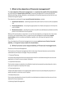 Financial Management Study Guide: Objectives, Functions, Budgeting