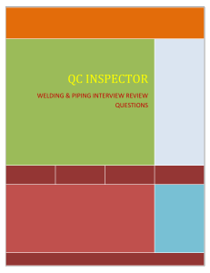 QC Inspector Welding & Piping Interview Review Questions