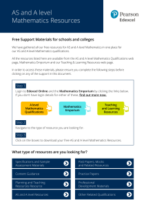 AS and A Level Mathematics Resources