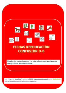 Fichas de reeducaci&oacute;n para confusi&oacute;n D-B: actividades manipulativas
