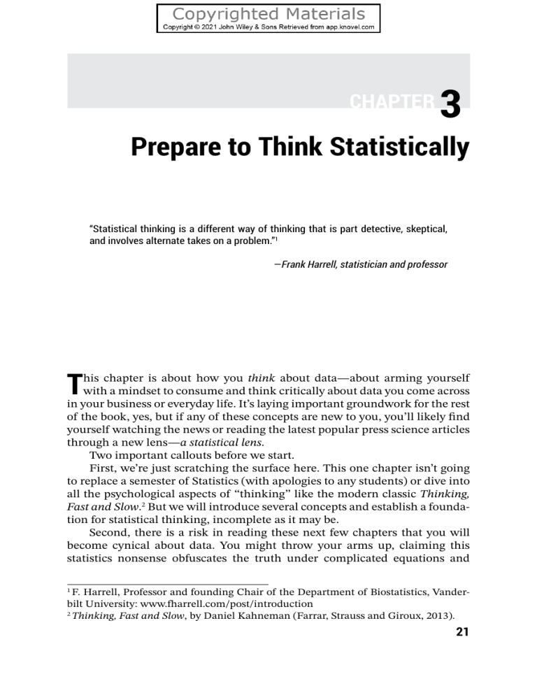 Statistical Rethinking Pdf Chapter 3: Prepare to Think Statistically