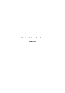 Philosophy and the Science of Human Nature - Yale Course