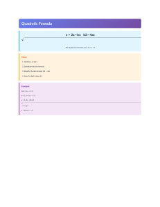 Quadratic Formula: Steps and Example for Solving Equations