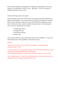 Python ATM Algorithm Exam