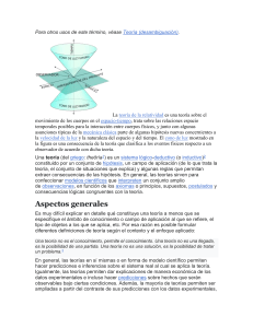 Teor&iacute;a: Conceptos, Cient&iacute;fica y Relatividad
