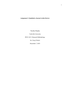 Qualitative Journal Article Review: Self-Compassion & Student Well-Being