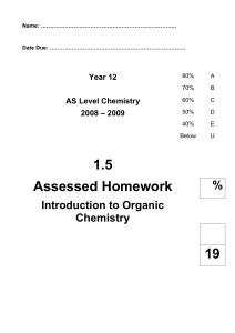 AS Level Chemistry Isomerism Homework Questions