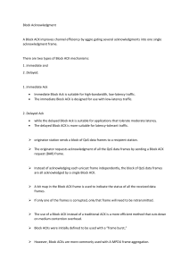 Block Acknowledgment in Wireless Networking