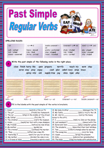 Past Simple Regular Verbs Worksheet