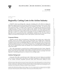 RegionFly: Cutting Costs in the Airline Industry Case Study