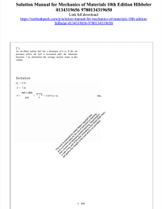 Mechanics of Materials 10th Ed Hibbeler Solution Manual