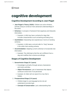 Cognitive Development According to Jean Piaget
