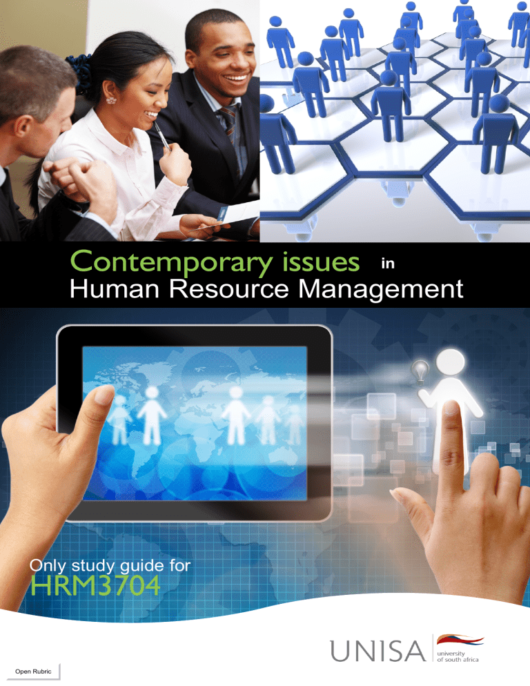 Contemporary Issues in Human Resource Management Study Guide HRM3704