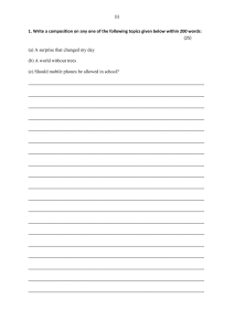 English Test Paper with Writing & Grammar Exercises