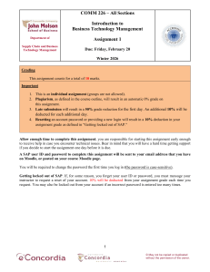 COMM 226 Assignment 1: SAP Procurement Tutorial