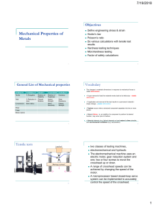 Mechanical Properties of Metals: Tensile Tests & Stress-Strain