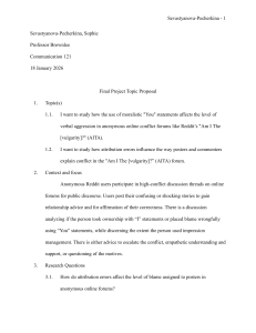 Reddit AITA Forum Communication Research Proposal