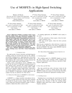 Use of MOSFETs in High-Speed Switching Applications