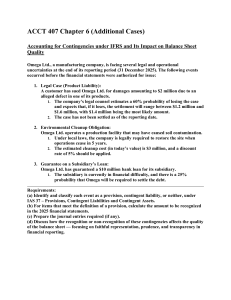ACCT 407 Chapter 6: Contingencies Under IFRS